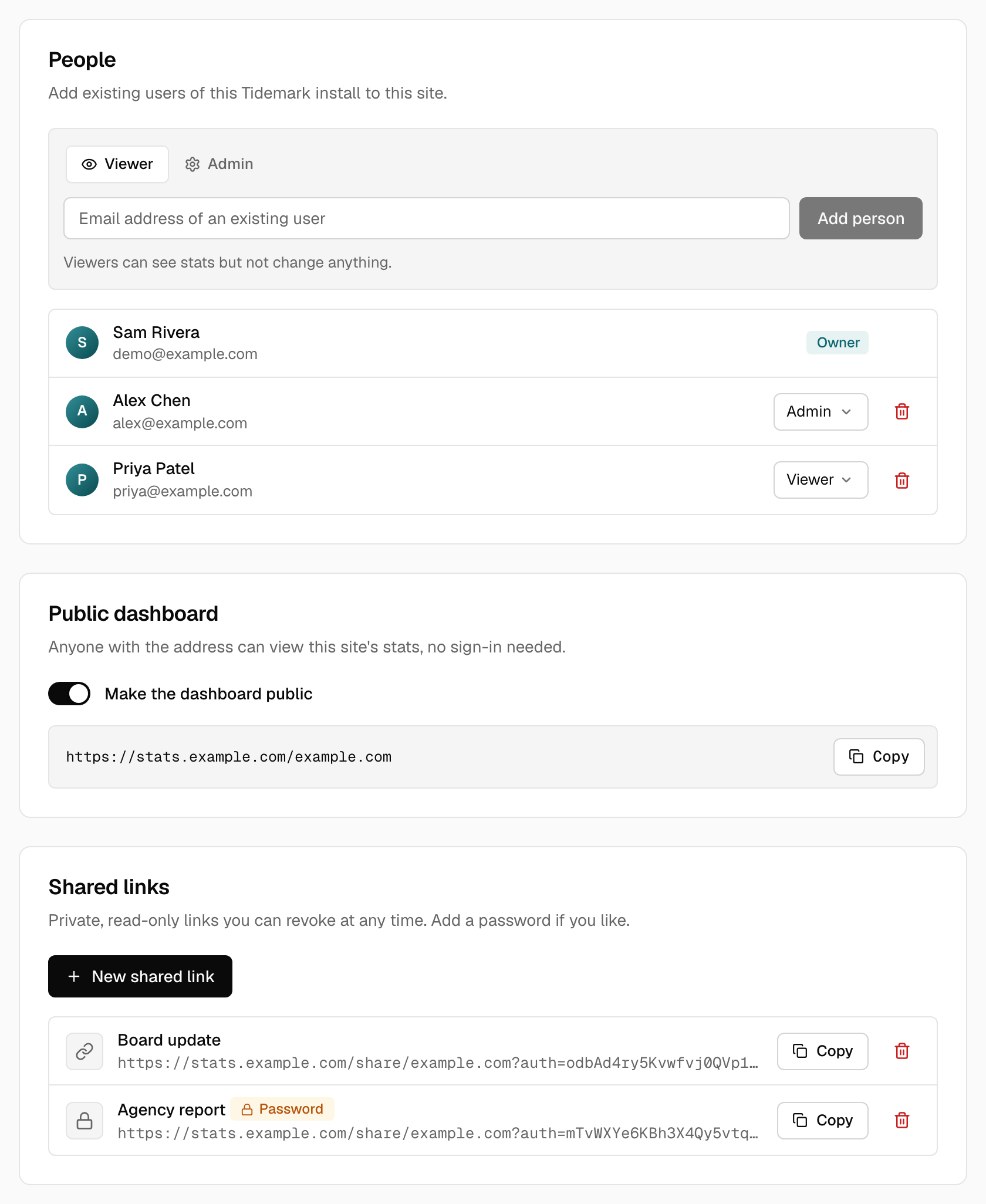 The Sharing and access tab